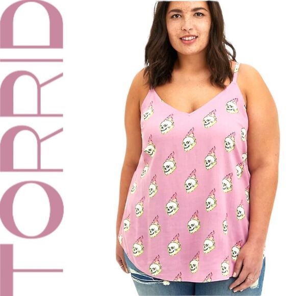 TORRID New Ava Purple Skulls Rayon Cami Plus Size - Picture 1 of 13